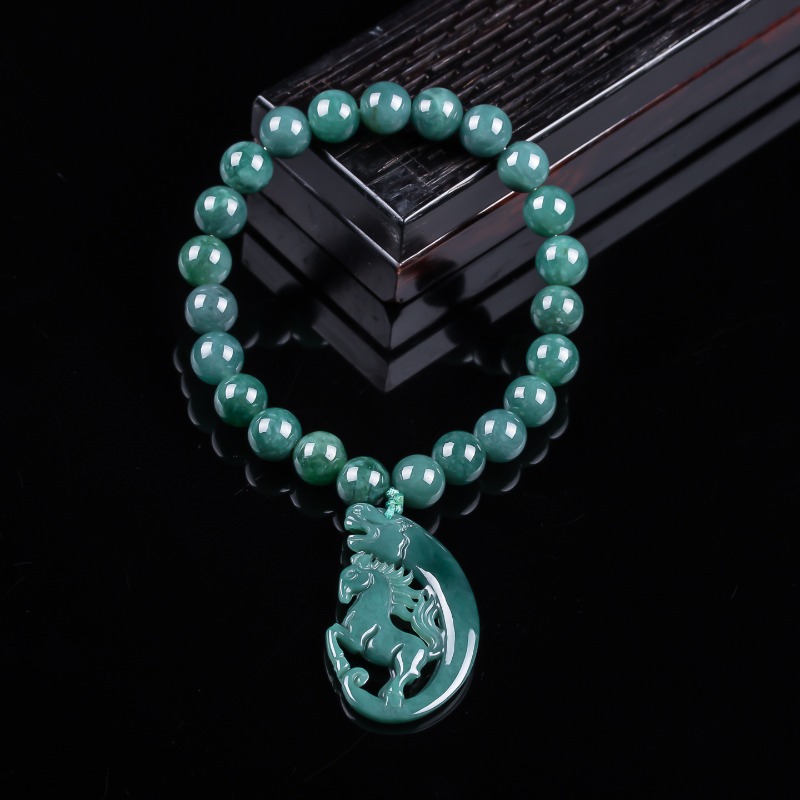 Beading - Pulsera de Jadeíta Natural Azul Agua