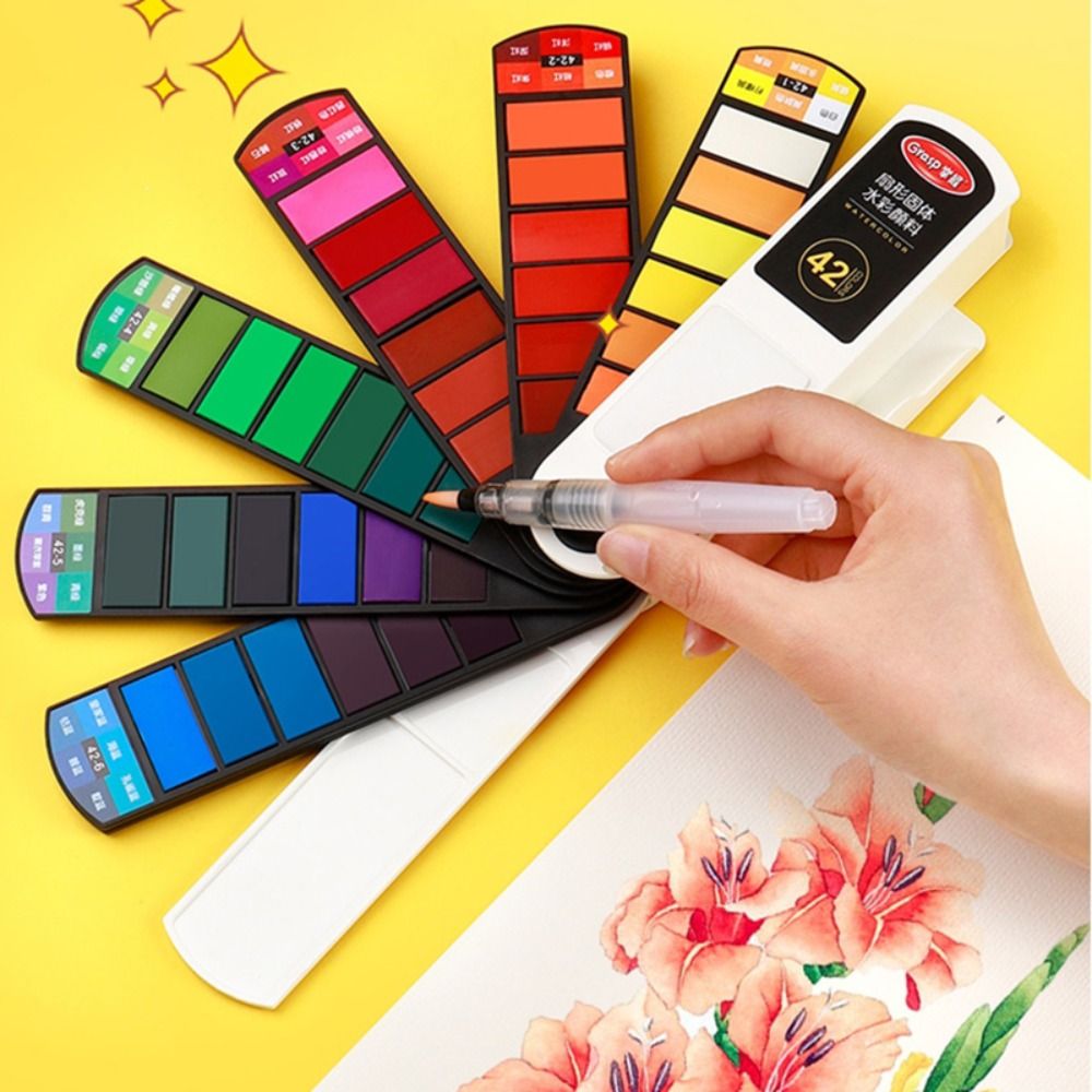 Watercolor Paint Set Solid Pigment - Set de Pintura Acuarela Plegable con