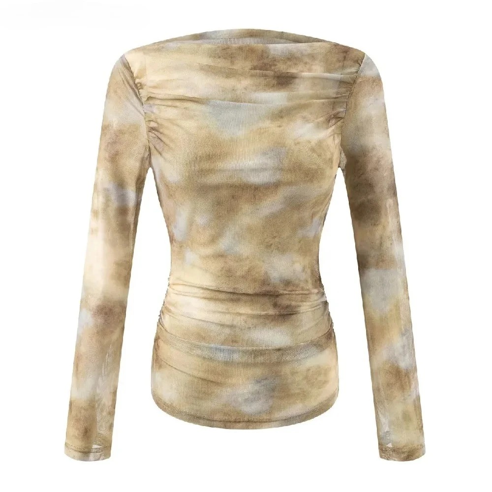 Embroidery - Camiseta Sexy con Estampado Tie-Dye y