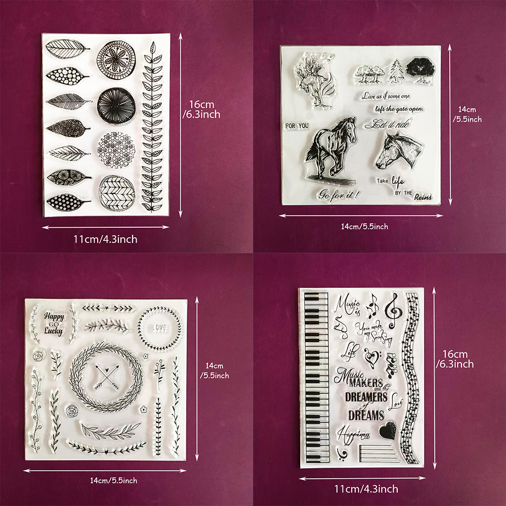 Clear Silicone Stamps For Card Making - Sellos de silicona transparentes con motivos