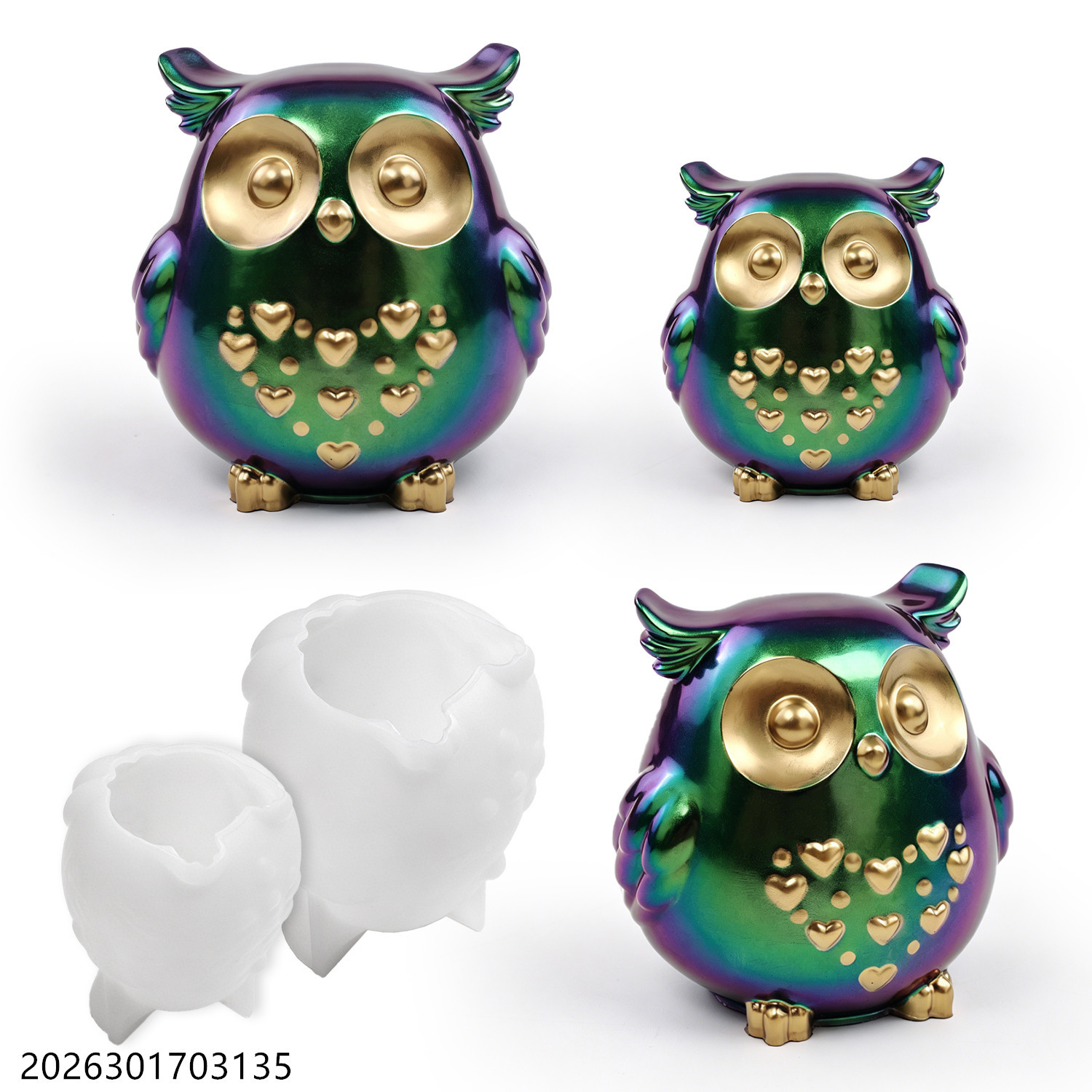 Silicone Epoxy Resin Molds Set - Molde de silicona de búho 3D