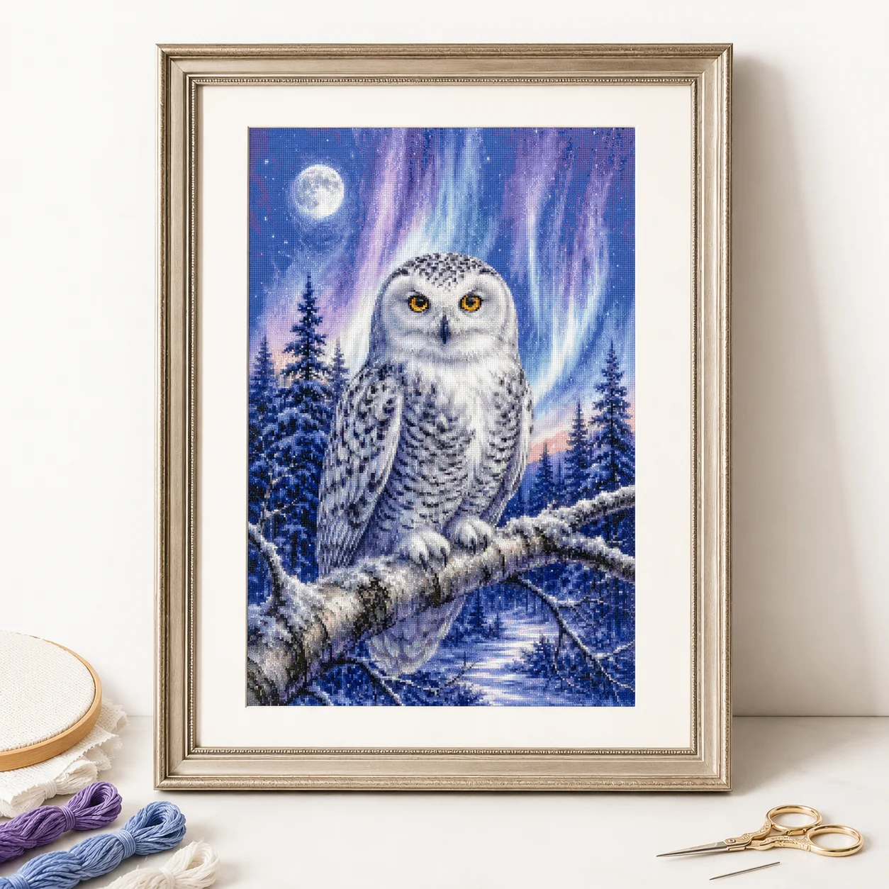 Cross Stitch Stamped Kits Beginners - [ZZ8820-Reloj de invierno con diseño de