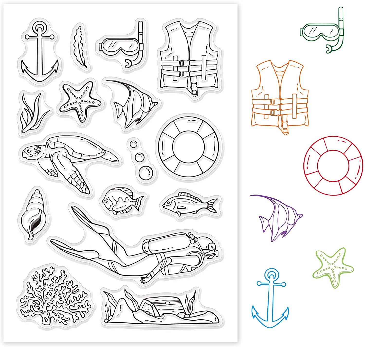 Sellos transparentes de buceo  - Clear Silicone Stamps For Card Making reseña y precio