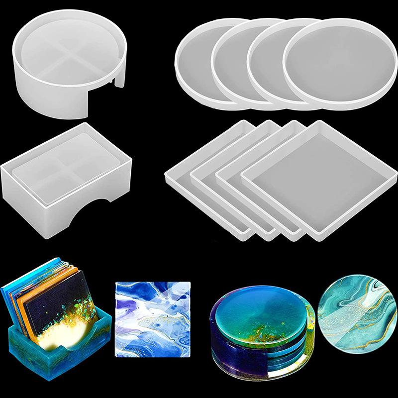 5 unids/set DlY posavasos de r - Silicone Epoxy Resin Molds Set reseña y precio