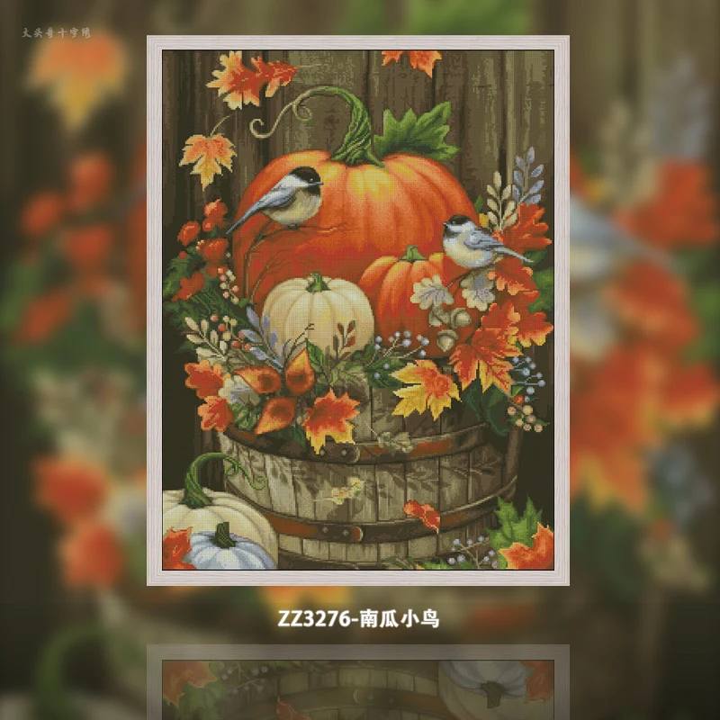 [ZZ3276-Pájaro Calabaza] |   K - Cross Stitch Stamped Kits Beginners reseña y precio