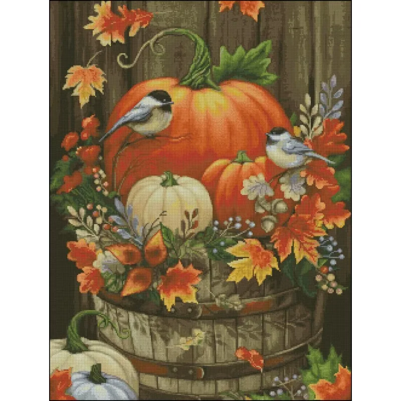 [ZZ3276-Pájaro Calabaza] |   K - Cross Stitch Stamped Kits Beginners reseña y precio