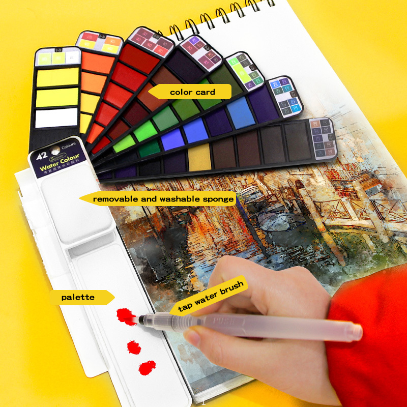Juego de acuarelas de colores  - Watercolor Paint Set Solid Pigment reseña y precio
