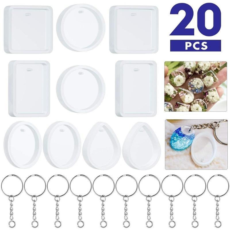 Juego de 20 piezas de moldes d - Silicone Epoxy Resin Molds Set reseña y precio