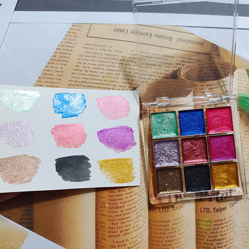 Pigmentos sólidos de uñas de 9 - Watercolor Paint Set Solid Pigment reseña y precio
